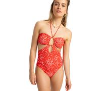 Badeanzug ROXY "Pt Beach Classics", Damen, Gr. M, rot (poppy rot dancing ditsy swim), Recycling-Polyester, Badeanzüge Badeanzug (23473261-M) poppy rot dancing ditsy swim