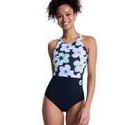 Badeanzug ROXY "Roxy Active", Damen, Gr. S, anthrazit im fleur real, Obermaterial: 75% Nylon, 25% Elasthan;, Badeanzüge Badeanzug (43567403-S)