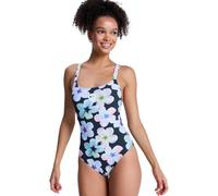 Badeanzug ROXY "Roxy Active One-Piece", Damen, Gr. L, bunt (anthrazit im fleur real), Obermaterial: 75% Nylon, 25% Elasthan., Badeanzüge Badeanzug (66073366-L) anthrazit im fleur real
