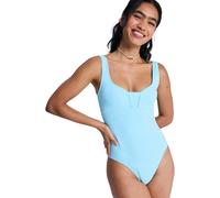 Badeanzug ROXY "Roxy Palm Dreams One-Piece", Damen, Gr. S, blau (tanager turquoise), Recycling-Polyester, Badeanzüge Badeanzug (15447339-S) tanager turquoise