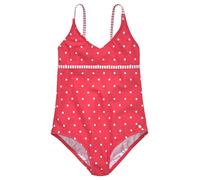 Badeanzug S.OLIVER "Audrey Kids", Mädchen, Gr. 158/164, N-Gr, rot (rot, weiß), Polyamid, gepunktet, gestreift, Badeanzüge Badeanzug, im Punkte-Streifen-Mix (67409049-158) rot, weiß