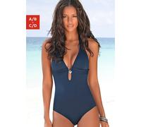 s.Oliver Badeanzug mit V-Ausschnitt und Neckholder, Trendig und stilvoller Look in Dark Blue, C/D Cup