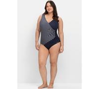 Badeanzug SHEEGO, Damen, Gr. 40, Cup E, blau (marine), Polyester, Badeanzüge Badeanzug (87056420-40) marine
