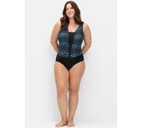 Badeanzug SHEEGO, Damen, Gr. 44, Cup E, schwarz (schwarz bedruckt), Elasthan, Polyamid, Badeanzüge Badeanzug (16833621-44) schwarz bedruckt