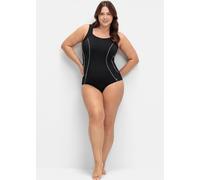 Badeanzug SHEEGO, Damen, Gr. 52, Cup C, schwarz-weiß (schwarz, weiß), Polyamid, Badeanzüge Badeanzug (67790912-52) schwarz, weiß