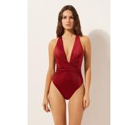 Badeanzug Shiny Satin Rot L