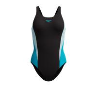 Badeanzug SPEEDO, Damen, Gr. 40, N-Gr, blk, ltblu, Obermaterial: 80% Polyamid, 20% Elasthan, Badeanzüge Badeanzug, schnell trocknend (61986661-40) blk, ltblu
