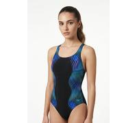 Badeanzug SPEEDO "ENG PRINT MEDALIST", Damen, Gr. 46, N-Gr, schwarz (blk), Obermaterial: 100% Polyester, Badeanzüge Badeanzug, für Training und aktives Schwimmen, mit Vier-Wege-Stretch (34348260-46) b