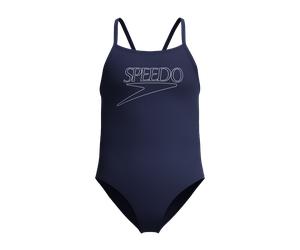 Badeanzug SPEEDO Gr. 152, blau (nvy, blu), Badeanzüge, Mädchen, 152 (146), N-Gr, Obermaterial: 100% Polyester, Badeanzug (19134962-152) nvy, blu