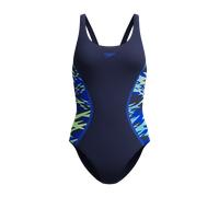 Badeanzug SPEEDO "Hyperboom Splc Msclbk" Gr. 44, nvy, blu, Badeanzüge, Damen, 44, N-Gr, Obermaterial: 100% Polyester, Badeanzug, Muscleback-Stil mit mittlerer Abdeckung, komfortables Design (41446865-