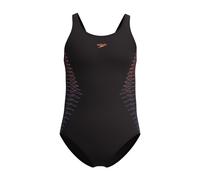 Badeanzug SPEEDO "Placement Muscleback", Mädchen, Gr. 152 (146), N-Gr, orange (bright peach), Obermaterial: 80% Nylon, 20% Elasthan, Badeanzüge Badeanzug, sportliche Ausrichtung, chlorbeständiges Mate