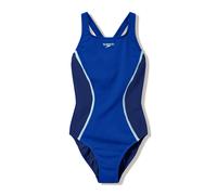 Badeanzug SPEEDO "SOLID SPLICE MEDALIST 1PC BLU/DKBLU", Damen, Gr. 38, N-Gr, blu, dkblu, Obermaterial: 100% Polyester, Badeanzüge Badeanzug, für aktives Schwimmen und Fitnesstraining, mit Vier-Wege-St