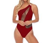 Badeanzug Sport Damen - Frauen Sommer Mode Hohl Mesh Einfarbig EIN Badeanzug Sexy Hautengen Bikini Onesie