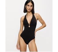 Badeanzug TRIUMPH "Midnight Swim OP 01", Damen, Gr. 44, Cup E, schwarz, Obermaterial: 82% Polyamid, 18% Elasthan, modisch, Badeanzüge, schimmernder Stoff (72332512-44) schwarz