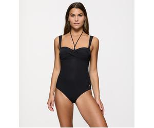 Badeanzug TRIUMPH "Summer Twist", Damen, Gr. 40, Cup B, schwarz, Microfaser, Obermaterial: 77% Polyamid, 23% Elasthan, Badeanzüge Badeanzug, softes Material, Zierring, schnelltrocknende Cups (97493966