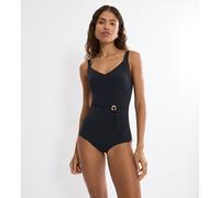 Badeanzug TRIUMPH "Summer Twist OP 05", Damen, Gr. 46, Cup C, schwarz, Microfaser, Obermaterial: 77% Polyamid, 23% Elasthan, Badeanzüge Badeanzug, Eleganz und Komfort (62754543-46) schwarz