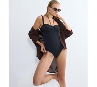 Badeanzug TRIUMPH "Summer Twist OPD 01", Damen, Gr. 42, Cup B, schwarz, Microfaser, Obermaterial: 77% Polyamid, 23% Elasthan, Badeanzüge Badeanzug, Eleganz und Komfort (79757928-42) schwarz