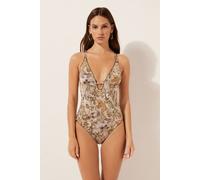 Badeanzug Tropical Foliage Aufdruck L