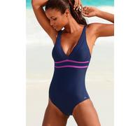Badeanzug VENICE BEACH, Damen, Gr. 38, N-Gr, bunt (marine, fuchsia), Polyamid, Colorblocking, unifarben, Badeanzüge Badeanzug, im sportlichen Design (618057-38) marine, fuchsia