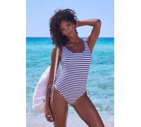 Badeanzug VENICE BEACH "Summer", Damen, Gr. 40, Cup C/D, blau (navy, weiß s), Obermaterial: 80% Polyamid, 20% Elasthan (LYCRA XTRA LIFE). Futter: 100% Polyester, Badeanzüge, mit seitlicher Raffung (83