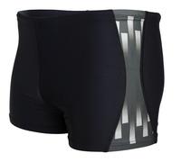 Badehose AQUARTI "Badehose Aquarti Herren Badehose Kurz Sportlich Streifen", Herren, Gr. 4XL, N-Gr, schwarz (schwarz, grau), Obermaterial: 80% Polyamid PA. 20% Elasthan EL., Badehosen Badehose (540531