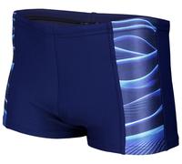 Badehose AQUARTI "Badehose Aquarti Herren Badehose Kurz Sportlich Streifen", Herren, Gr. XXL, N-Gr, blau (11307 dunkelblau, blau), Obermaterial: 80% Polyamid PA. 20% Elasthan EL., Badehosen Badehose (