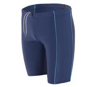 Badehose AQUARTI "Badehose Aquarti Herren Lange Badehose mit Kontrast-Paspel Jammer", Herren, Gr. 3XL, N-Gr, blau (dunkelblau, blau), Obermaterial: 80% Polyamid PA. 20% Elasthan EL., Badehosen Badehos