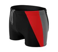 Badehose AQUARTI "Badehose Herren Badehose Kurz mit Seitlichem Streifen", Herren, Gr. XL, N-Gr, schwarz (schwarz, graphit, rot), Obermaterial: 80% Polyamid PA. 20% Elasthan EL., Badehosen Badehose (54