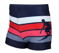 Badehose AQUARTI "Badehose Jungen Badehose Gestreift mit Motiven", Kinder, Gr. 122, N-Gr, blau (dunkelblau, rot), Obermaterial: 80% Polyester PES. 20% Elasthan EL., Badehosen Badehose (34880336-122) d