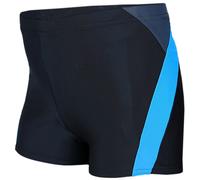 Badehose AQUARTI "Badehose Jungen Badehose Gestreift mit Motiven", Kinder, Gr. 152, N-Gr, blau (020 schwarz, graphit, blau), Obermaterial: 80% Polyester PES. 20% Elasthan EL., Badehosen Badehose (7544