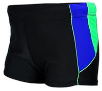 Badehose AQUARTI "Badehose Jungen Kurze Badehose mit Einsätzen Seitlich", Kinder, Gr. 158, N-Gr, blau (schwarz, blau, grün), Obermaterial: 80% Polyamid PA. 20% Elasthan EL., Badehosen Badehose (188560