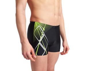 Badehose ARENA "ARENA GRAPHIC SWIM SHORT", Herren, Gr. 5M, N-Gr, schwarz, Obermaterial: 80% Polyamid, 20% Elasthan, Badehosen Badehose, mit UV-Schutz UPF50+, innenliegender Kordelzug, elastisches Mate