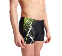 Badehose ARENA "ARENA GRAPHIC SWIM SHORT", Herren, Gr. 9 (XXXL), N-Gr, schwarz, Obermaterial: 80% Polyamid, 20% Elasthan, Badehosen Badehose, mit UV-Schutz UPF50+, innenliegender Kordelzug, elastische
