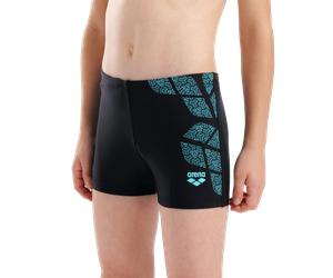 Badehose ARENA "B ARENA KIKKO SWIM SHORT", Jungen, Gr. 164 (158), N-Gr, schwarz (schwarz, water), Obermaterial: 80% Polyamid, 20% Elasthan, Badehosen Badehose (41401957-164) schwarz, water