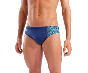 Badehose ARENA "M ARENA LOGO SWIM BRIEFS", Damen, Gr. 6L, N-Gr, navy, water, Obermaterial: 100% Polyester, Badehosen Badehose, Performance Schnittform, mit innenliegendem Kordelzug (94235657-6) navy,