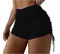 Badehose Frauen Hohe Taille Brasilianischer Bikini Bottom Slips Beachwear Brasilianischer Bikini Bottom Side Tie Tanga Baden Sport Yoga Shorts Rock Swimbottom (M,Schwarz)