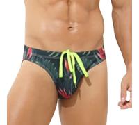 Badehose Herren Badeslip Kurz Eng Sexy Slip Männer Badehosen Jungen Schwimmhose Badeshorts Bunter Short Tunnelzug Lustig Schnelltrockend Swimming Trunks Schwarz M