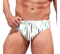 Badehose Herren Eng Kurz Schwimmhose Slip Sexy Badeslip Herren Sommer Bademode Tunnelzug Bunter Badeshorts Lustig Schnelltrockend Swimming Trunks Swimming Swim Briefs Weiß L