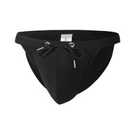 Badehose Herren Kurz Badeslip Eng Sexy Badehosen Männer Slip Schwimmhose Jungen Bunter Badeshorts Slips Tunnelzug Men's Shading Swim Briefs Sommer Brief Swim Short Schwarz M