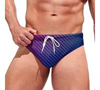 Badehose Herren Kurz Badeslip Eng Sexy Badehosen Männer Slip Schwimmhose Jungen Bunter Badeshorts Short Tunnelzug Men's Shading Swim Briefs Sommer Brief Swim Short Lila XL