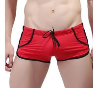Badehose Herren Kurz Eng Herren Badeshorts Badehosen Männer Sommer Schwimmhose Sexy Kurze Hose Schutz Jungen Schwimmwear Swim Trunks Bikini Beach Soft Shorts Rot XL