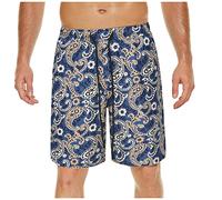 Badehose Herren， Musterdruck Elastische Taille Kordelzug Kurze Hosen Mit 2 Taschen Atmungsaktiv Schwimmhose Basic Bermuda Shorts Boardshorts Swimming Shorts Jogginghose Kurz