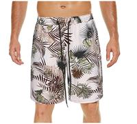 Badehose Herren， Musterdruck Elastische Taille Kordelzug Kurze Hosen Mit 2 Taschen Atmungsaktiv Schwimmhose Basic Bermuda Shorts Boardshorts Swimming Shorts Jogginghose Kurz