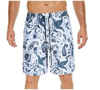 Badehose Herren， Musterdruck Elastische Taille Kordelzug Kurze Hosen Mit 2 Taschen Atmungsaktiv Schwimmhose Basic Bermuda Shorts Boardshorts Swimming Shorts Jogginghose Kurz