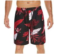 Badehose Herren， Musterdruck Elastische Taille Kordelzug Kurze Hosen Mit 2 Taschen Atmungsaktiv Schwimmhose Basic Bermuda Shorts Boardshorts Swimming Shorts Jogginghose Kurz