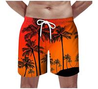 Badehose Herren， Musterdruck Elastische Taille Tunnelzug Kurze Hosen Mit 2 Taschen Schnelltrocknend Schwimmhose Basic Bermuda Shorts Hawaii Hose Swimming Shorts Jogginghose Kurz