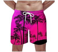 Badehose Herren， Musterdruck Elastische Taille Tunnelzug Kurze Hosen Mit 2 Taschen Schnelltrocknend Schwimmhose Basic Bermuda Shorts Hawaii Hose Swimming Shorts Jogginghose Kurz