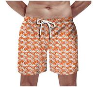 Badehose Herren， Musterdruck Elastische Taille Tunnelzug Kurze Hosen Mit 2 Taschen Schnelltrocknend Schwimmhose Basic Bermuda Shorts Hawaii Hose Swimming Shorts Jogginghose Kurz
