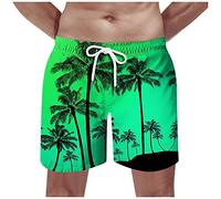 Badehose Herren， Musterdruck Elastische Taille Tunnelzug Kurze Hosen Mit 2 Taschen Schnelltrocknend Schwimmhose Basic Bermuda Shorts Hawaii Hose Swimming Shorts Jogginghose Kurz
