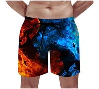 Badehose Herren， Musterdruck Elastische Taille Tunnelzug Kurze Hosen Mit 2 Taschen Schnelltrocknend Schwimmhose Basic Bermuda Shorts Hawaii Hose Swimming Shorts Jogginghose Kurz